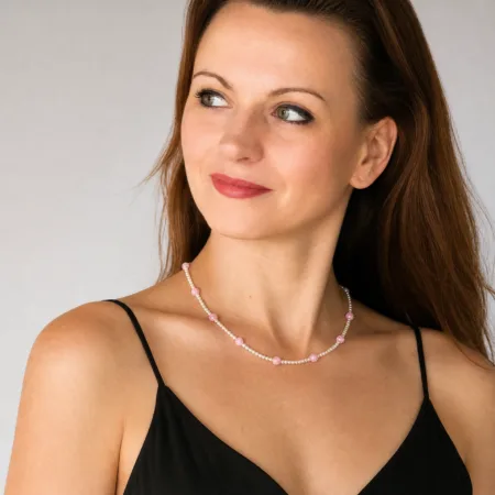 Gliemežvāku pērļu un Ahāta kaklarota “Vakara čuksti"